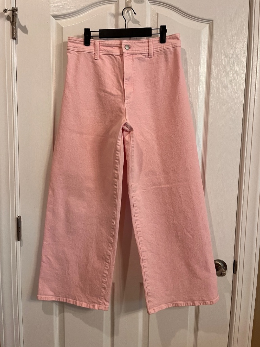 Universal Thread Pink Wide Leg Denim Cotton High Waisted Pants Size 10